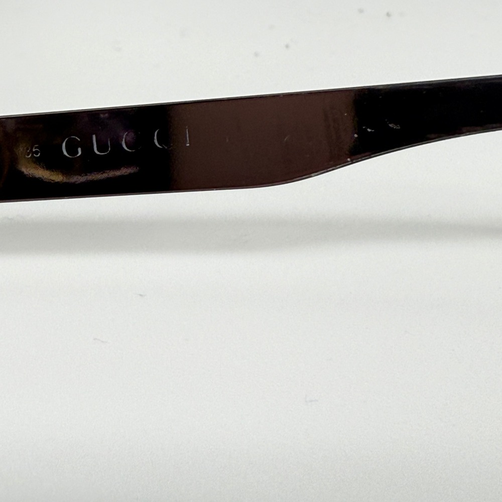 Gucci Womens Rectangular Half Rim Eyeglasses Brown Strass Crystal GG 22348 - Picture 6 of 7